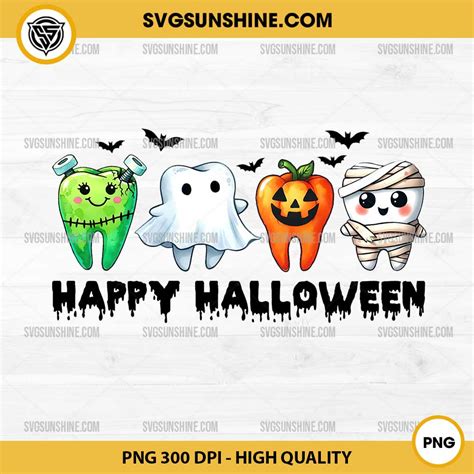 Dentist Happy Halloween Png Tooth Mummy Pumpkin Ghost Png Halloween