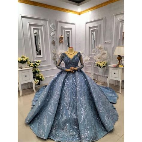 Jual Barbie Denim Gaun Pengantin Gaun Modern Kebaya Pernikahan