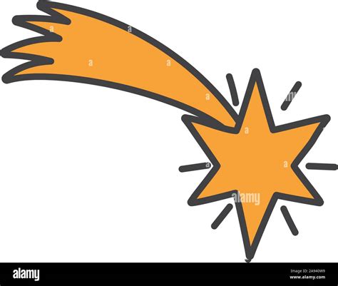 Gold Shooting Star Bright Ornament Icon Vector Illustration Stock Vector Image And Art Alamy