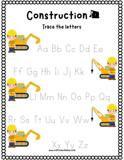 Construction Theme Learning Pack For Preschool Kindergarten Printable