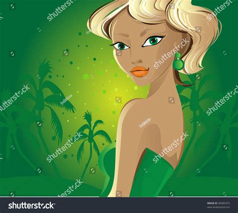 Vector Illustration Beautiful Girl Stock Vector Royalty Free 56985475