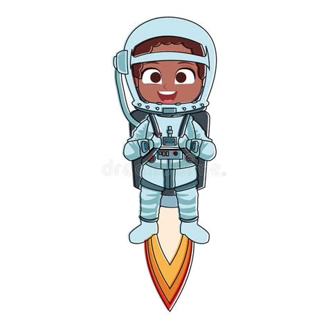 Desenhos Animados Da Menina Do Astronauta Ilustra O Do Vetor