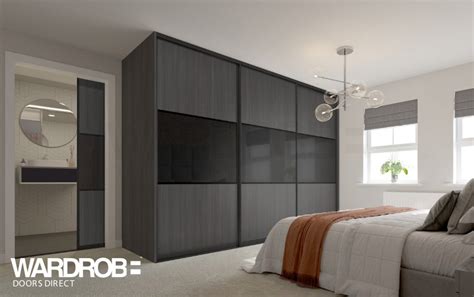 Anthracite Fineline Metallic Sliding Wardrobe Doors