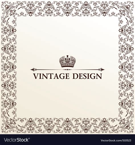 Vector Vintage Royal Retro Frame Ornament Vector Image