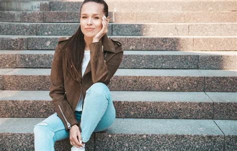 Summer Beautiful Model Brunette Portrait Dressed