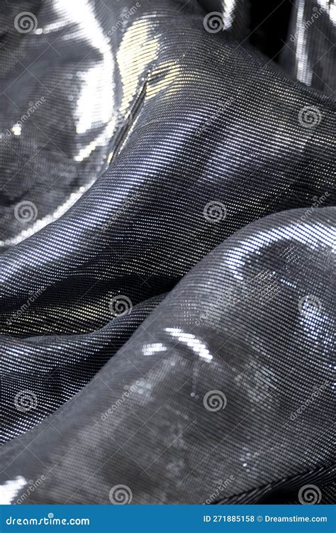 Futuristic Fabric Metal Reflections Wavy Abstract Piece Of Cloth