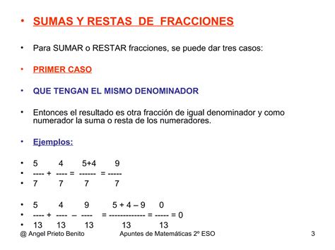 Suma Y Resta De Fracciones Con Igual Denominador PPT