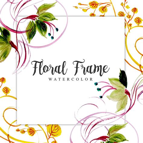 Watercolor Floral Frame Vector Art PNG Watercolor Floral Frame Multi