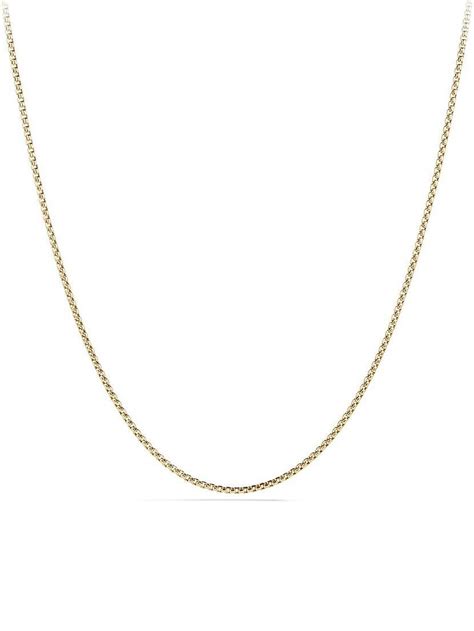 David Yurman Box Chain Necklace In 18k Gold Editorialist