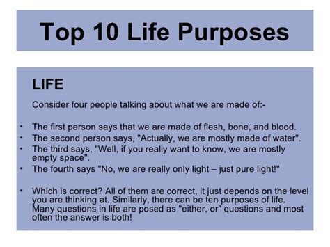 Top 10 Life Purpose