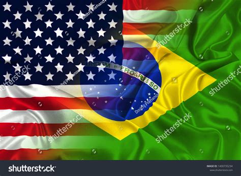 1 791 Usa And Brazil Usa Flag An Brazil Flag Foto Stock Immagini E