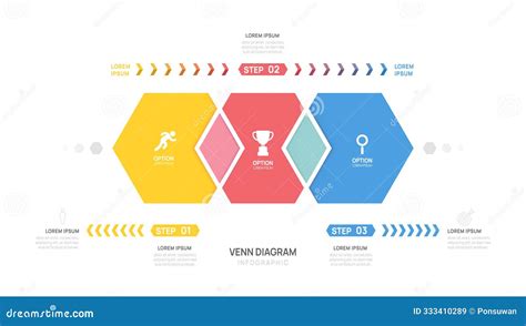 Infographic Hexagon Venn Diagram Chart Template For Business Start Up