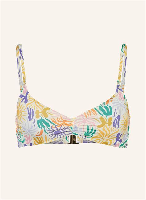 MRS HUGS Bralette Bikini Top in lila dunkelorange türkis
