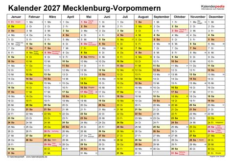 Kalender Mecklenburg Vorpommern Ferien Feiertage Excel Vorlagen