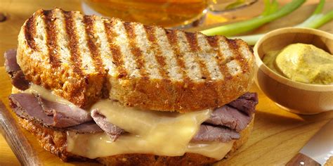 Roast Beef Panini Sargento Gouda Cheese Spicy Mustard