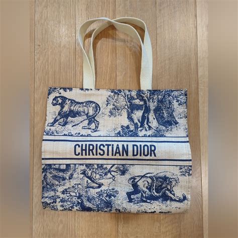 Christian Dior Dioriviera Tote Bag Beige And Blue Vip Gem