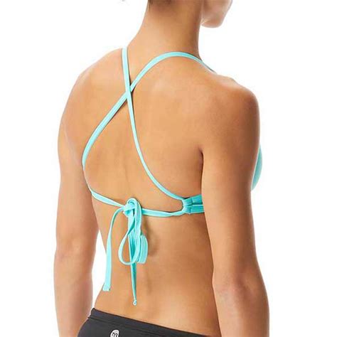 Tyr Top Bikini Solid Pacific Tieback Azul Swiminn