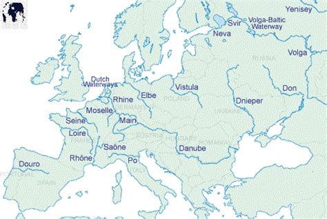 Map Of Europe With Rivers Labeled