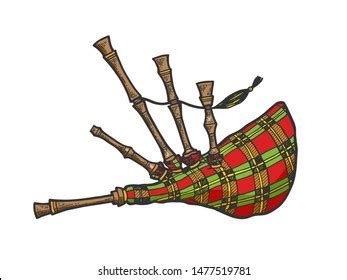 Bagpipes Isolated On White Background Wind Stock Vector Royalty Free