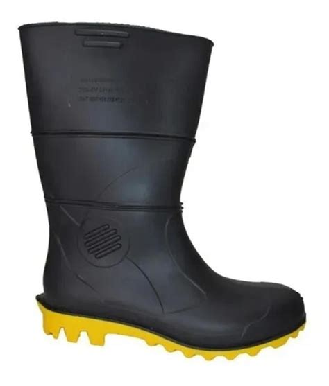 Bota Galocha Imperme Vel Cano Longo Pvc Branca Preta Preta