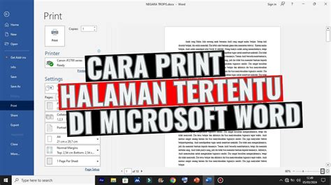 Cara Print Halaman Tertentu Di Microsoft Word YouTube