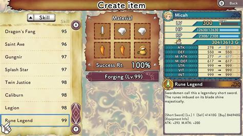 All Recipes Forging Crafting Medicine Cooking Rune Factory 3