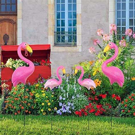 4 Pack Plastic Pink Flamingo Yard Outdoor Lawn Garden Decor Art Ornament Statue Ebay