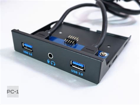 Планка в корпус ПК 3.5" с адаптером 5,25" с выводом 2-х портов USB3.0 ...