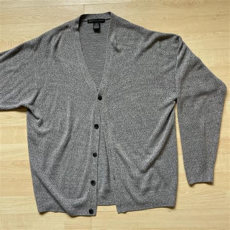 Geoffrey Beene Men S Grey Cardigan Depop