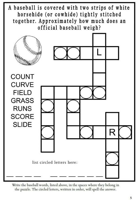 Baseball Printable Activities