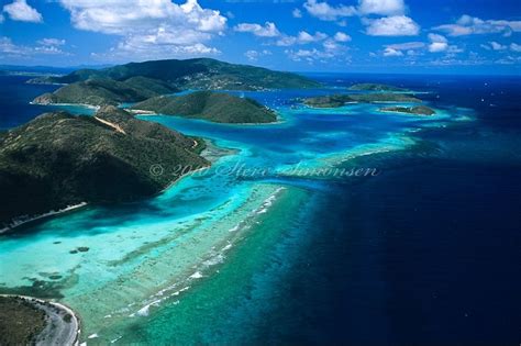 The End Of Virgin Gorda Reef Looking Back To Eustatia Saba Rock