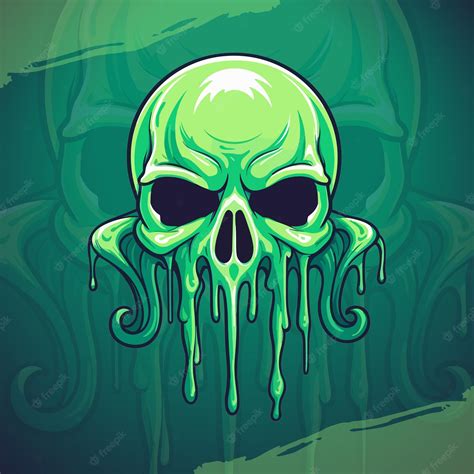 Premium Vector Slime Skull Emblematic Mascot Illustration For Esport And Sport Team Branding