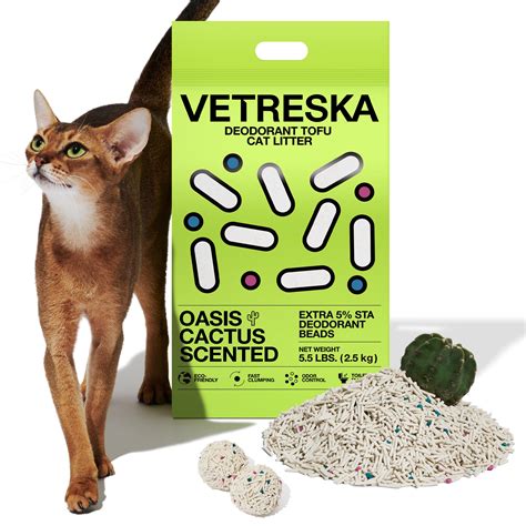 VETRESKA Tofu Cat Litter, Strong Clumping Kitty Litter Flushable Cat