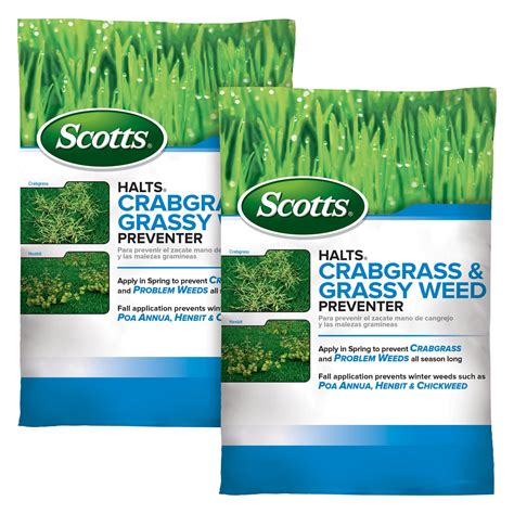 Scotts Halts Crabgrass And Grassy Weed Preventer Pre Emergent Weed Control Treats Up