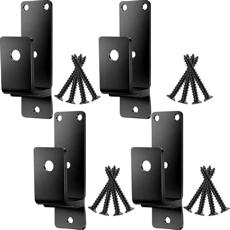 Hicarer 4 Pcs Door Security Barricade Brackets Drop Open Bar Holder Steel U Bracket