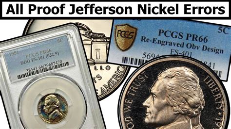 Proof Jefferson Nickel Errors Varieties Complete Guide Values