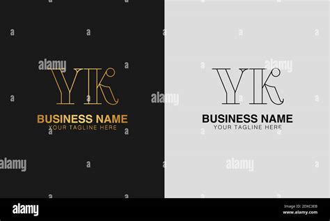 Yk Y K Initial Based Abstract Modern Minimal Creative Logo Vector