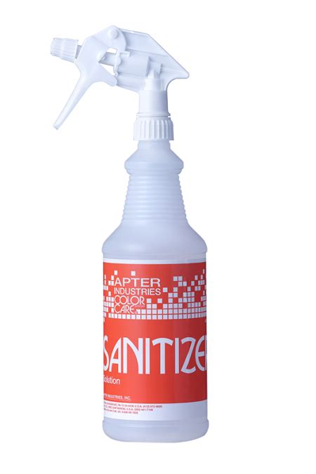 32 Oz Spray Bottle Labeled Sanitizer Apter Industries