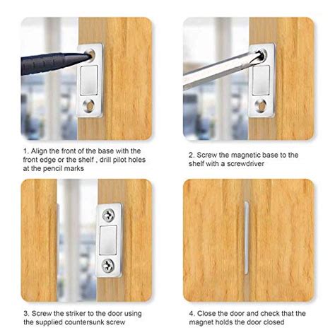 Teloky Cabinet Door Magnets 8 Pack Ultra Thin Magnetic Door Catch With