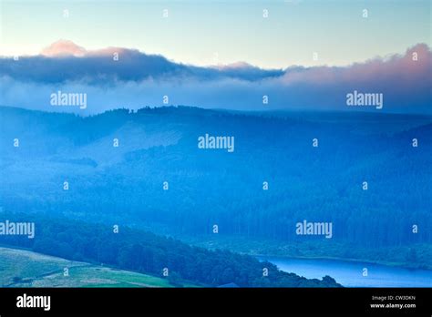 Misty Dawn Over Macclesfield Forest Stock Photo Alamy