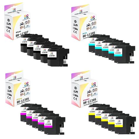 20PK TRS LC207 LC205 BCMY HY Compatible For Brother MFCJ4320DW Ink