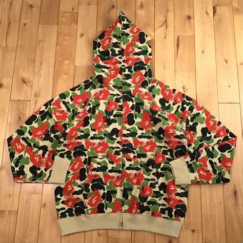 Bape 🔥aoyama Limited🔥 Fire Camo Full Zip Hoodie Ape Flame Grailed