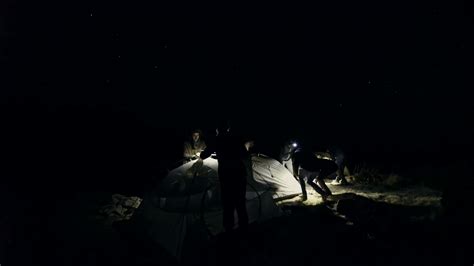 Night Camping Travelers Make Tents Stock Footage SBV-347619115 ...