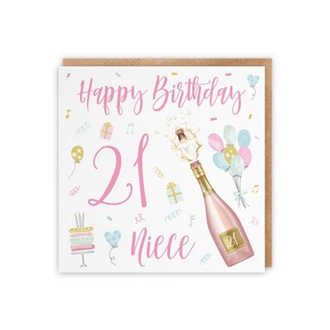 Niece 21st Birthday Card Happy Birthday Niece 21 Etsy