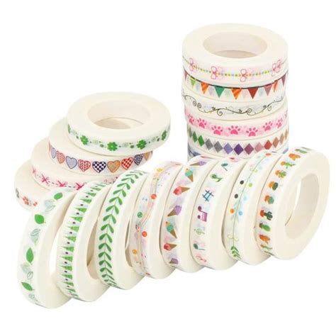 MOO Ruban De Masquage Décoratif Coloré Washi Tape Pour Diy 19Rolls