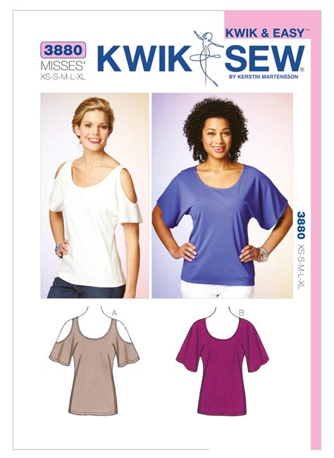 Sewing Pattern For Misses Scoop Neck Tops Kwik Sew Etsy