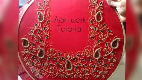 Aari Work Embroidery Heavy Work Design On Blouse Youtube Hand