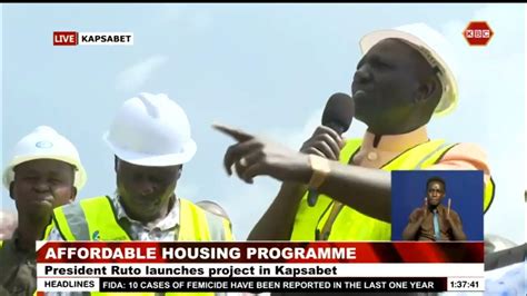 President William Ruto Launches Affordable Housing Project In Kapsabet