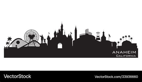 Anaheim california city skyline silhouette Vector Image