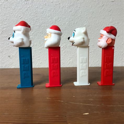 Set Of 4 Holiday Pez Dispensers Santa Pez Polar Bear Pez